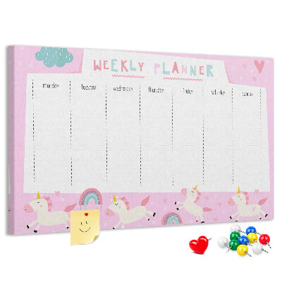 Cork board Weekly planner for kids