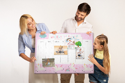 Cork board Weekly planner for kids