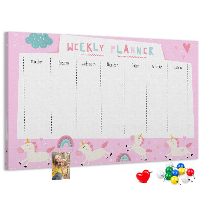 Cork board Weekly planner for kids
