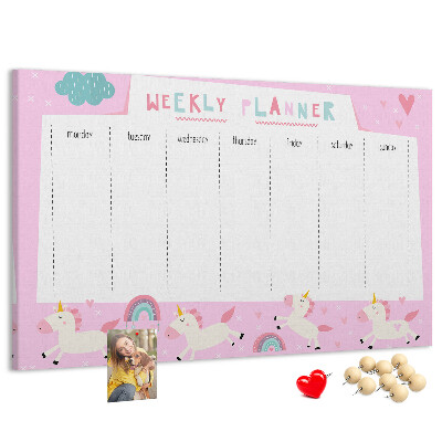 Cork board Weekly planner for kids