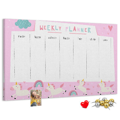 Cork board Weekly planner for kids