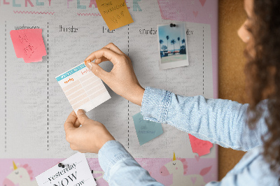 Cork board Weekly planner for kids