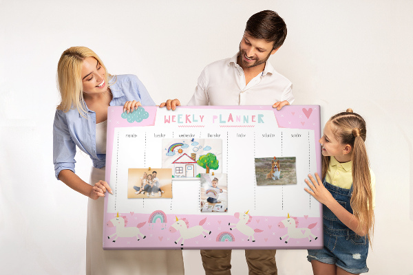 Cork board Weekly planner for kids