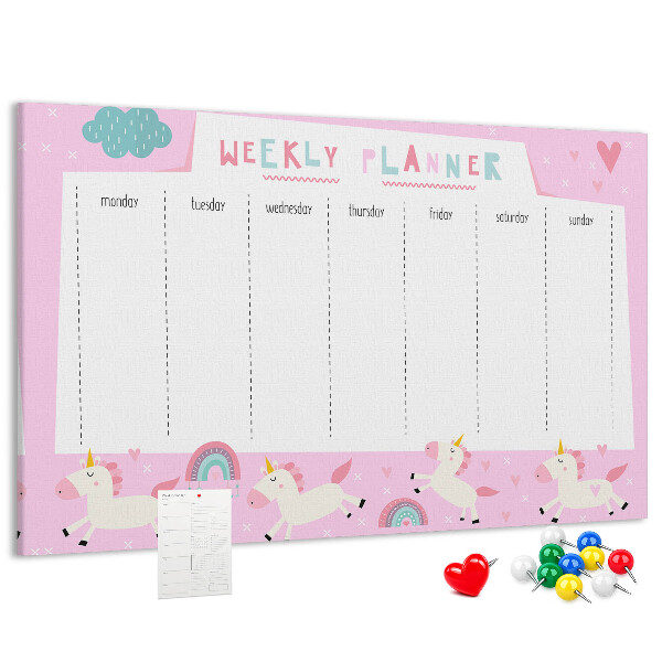 Cork board Weekly planner for kids