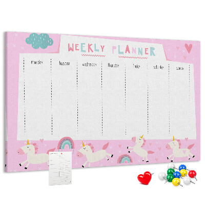 Cork board Weekly planner for kids