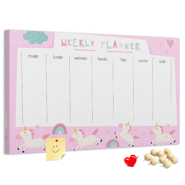 Cork board Weekly planner for kids
