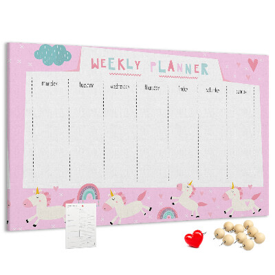 Cork board Weekly planner for kids