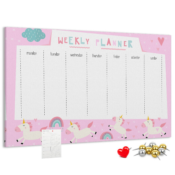 Cork board Weekly planner for kids