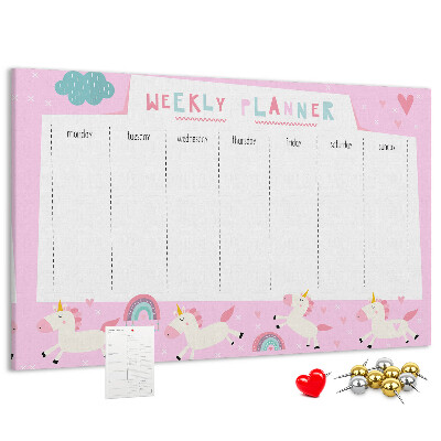 Cork board Weekly planner for kids