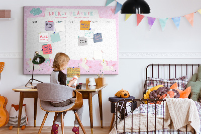 Cork board Weekly planner for kids