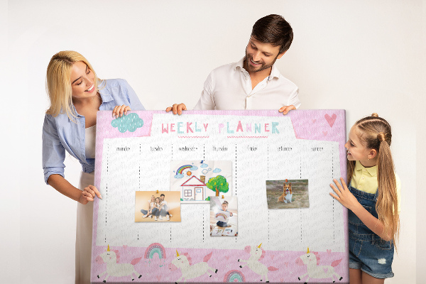 Cork board Weekly planner for kids