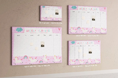 Cork board Weekly planner for kids