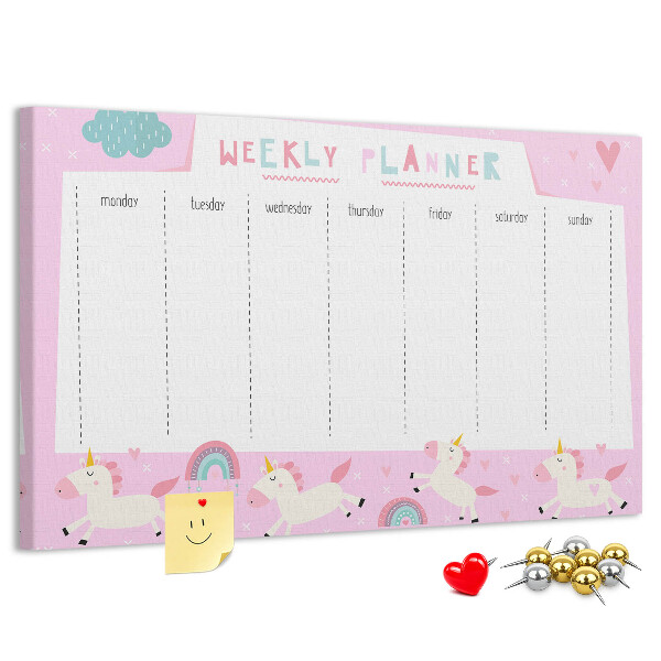 Cork board Weekly planner for kids