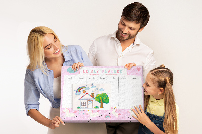 Cork board Weekly planner for kids