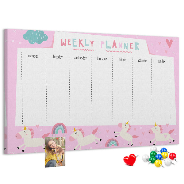 Cork board Weekly planner for kids