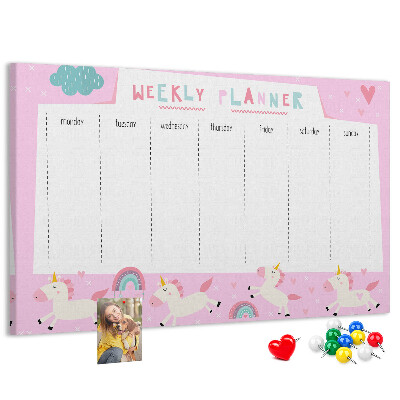 Cork board Weekly planner for kids
