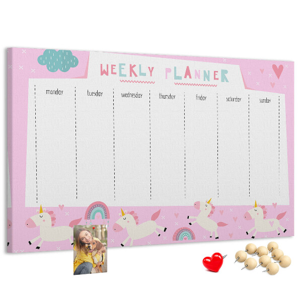 Cork board Weekly planner for kids
