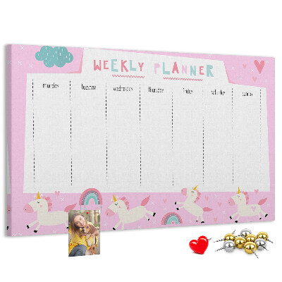 Cork board Weekly planner for kids