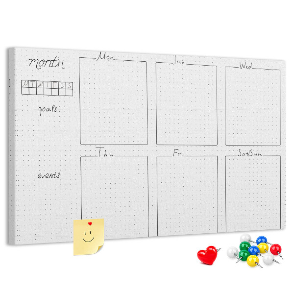 Cork display board Weekly plan