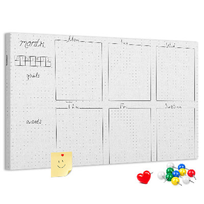 Cork display board Weekly plan
