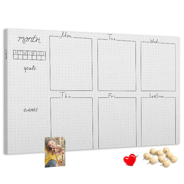 Cork display board Weekly plan