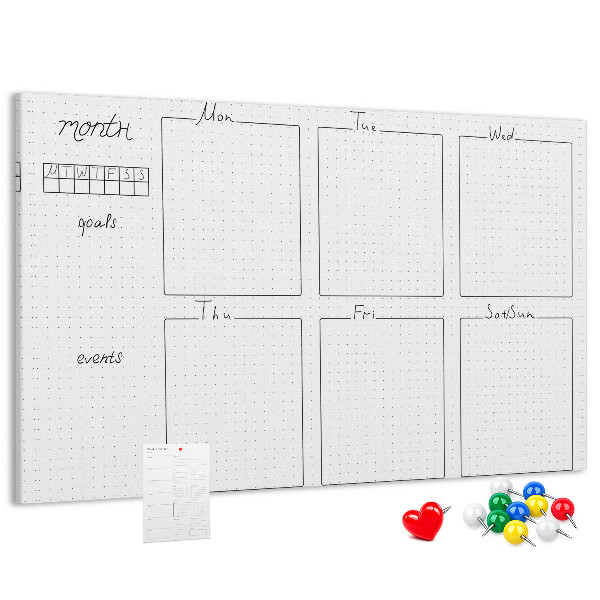 Cork display board Weekly plan