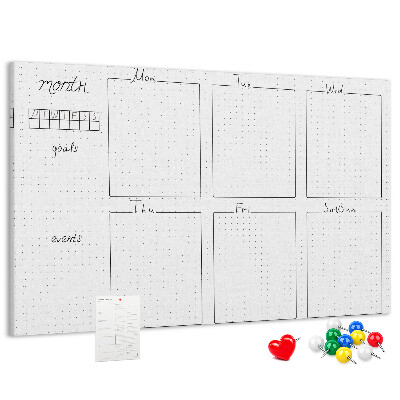 Cork display board Weekly plan