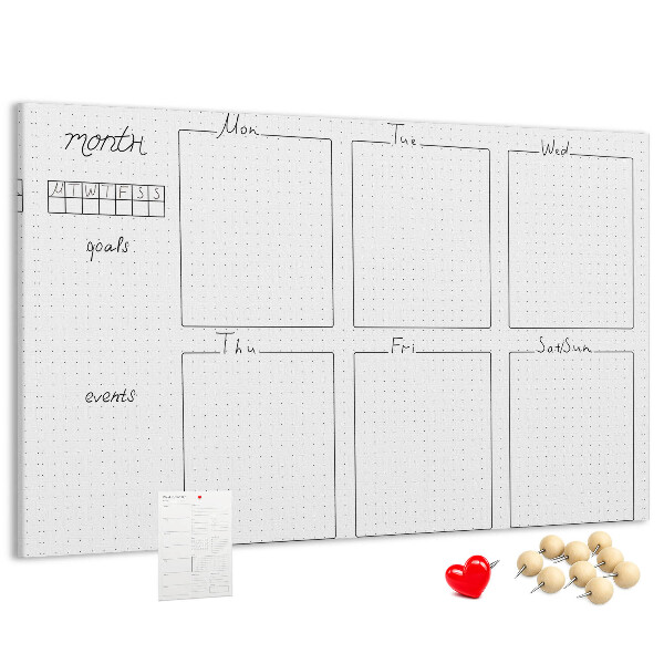 Cork display board Weekly plan