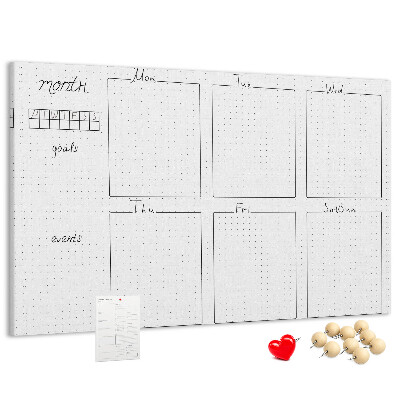 Cork display board Weekly plan