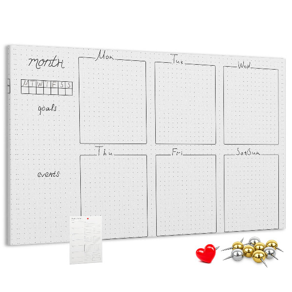 Cork display board Weekly plan