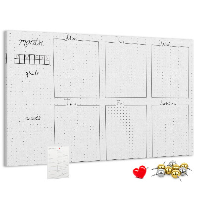 Cork display board Weekly plan