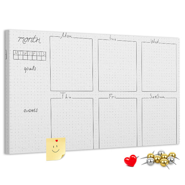 Cork display board Weekly plan
