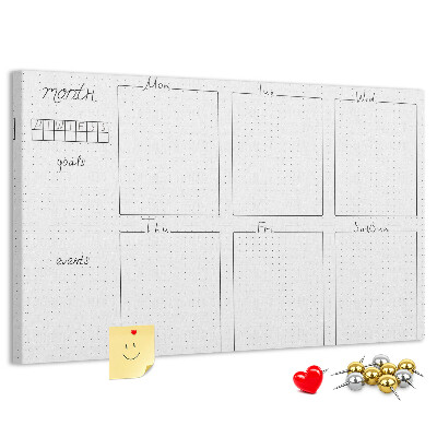 Cork display board Weekly plan