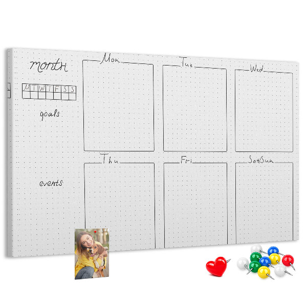 Cork display board Weekly plan