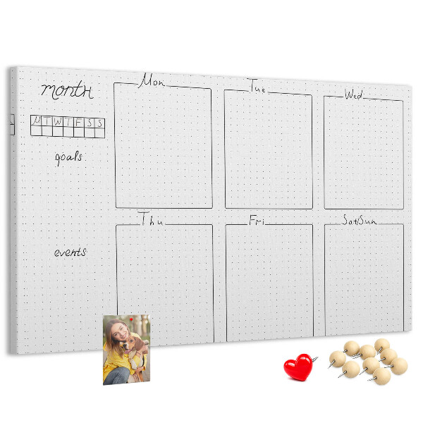 Cork display board Weekly plan