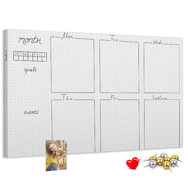 Cork display board Weekly plan
