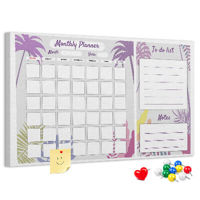 Cork memo board Monthly planner