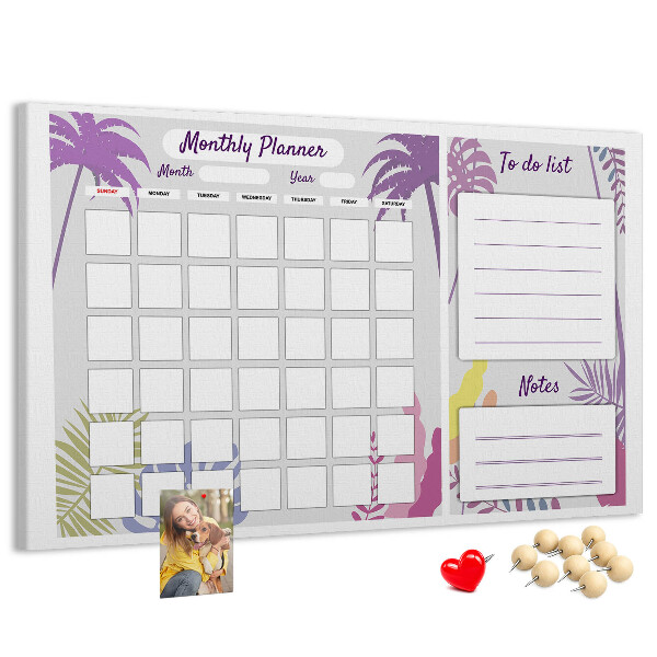 Cork memo board Monthly planner