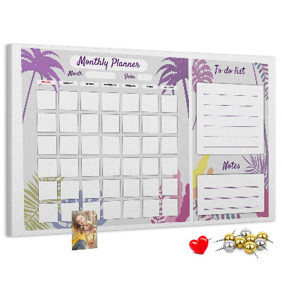 Cork memo board Monthly planner