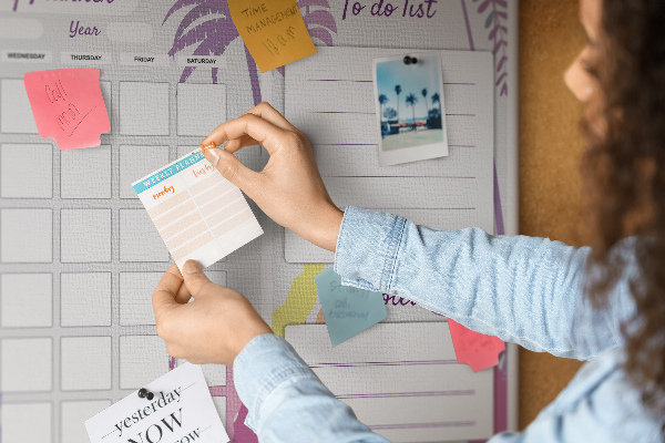 Cork memo board Monthly planner