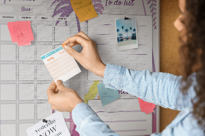 Cork memo board Monthly planner