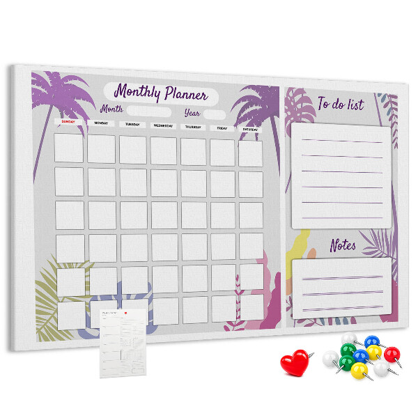 Cork memo board Monthly planner
