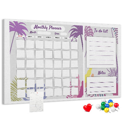 Cork memo board Monthly planner