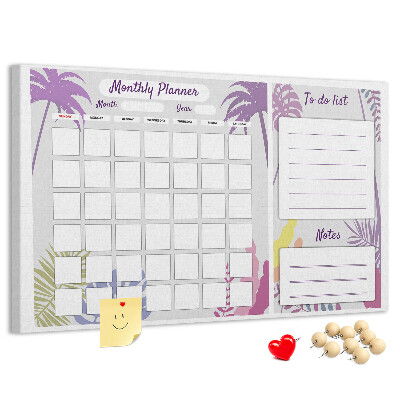 Cork memo board Monthly planner