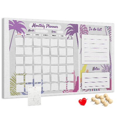 Cork memo board Monthly planner