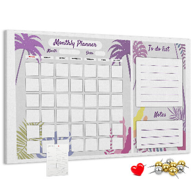Cork memo board Monthly planner