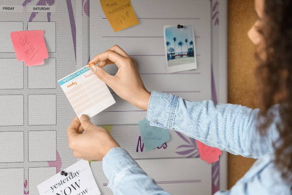 Cork memo board Monthly planner
