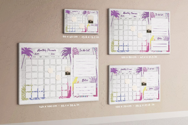 Cork memo board Monthly planner