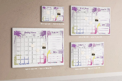 Cork memo board Monthly planner