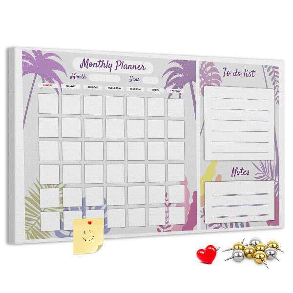Cork memo board Monthly planner